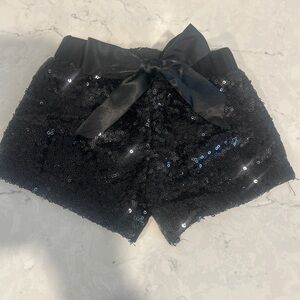 Black Sequin Shorts with Bow for a baby or small toddler